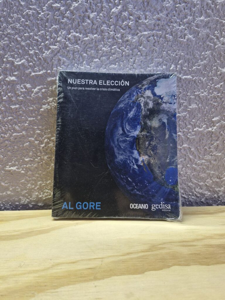 Fotografía de portada de libro impreso Nuestra Elección.	 
Precio: $125 MXN	 
Compiladores: Al Gore	 
Año: 2010	 
Formato: Pasta blanda o rústica	 
Dimensiones: Ancho 19.3 cm., Alto 23 cm., Grueso 2.3 cm.	 
Número de páginas: 416	 
Idioma: Español	 
Categoría: Nuevo